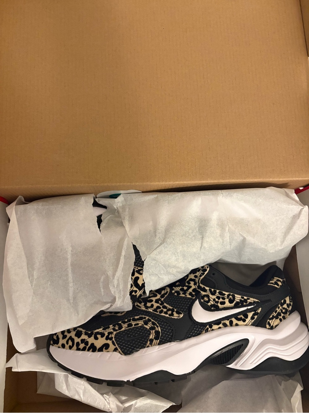 Nike Women’s Black and White Leopard-Accent Sneakers